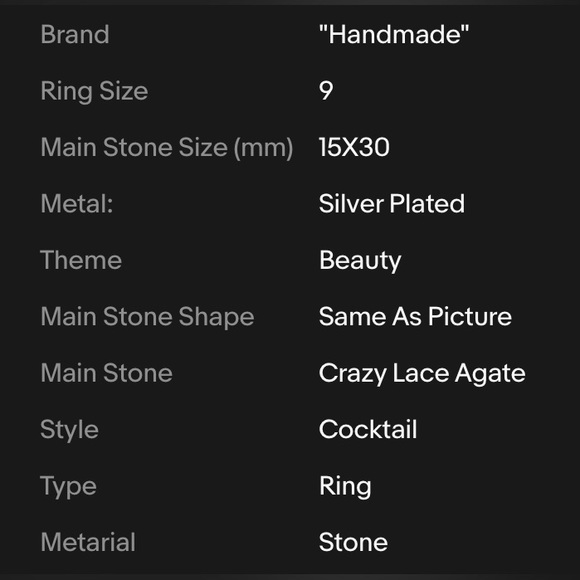 CRAZY LACE AGATE RING - Picture 5 of 9